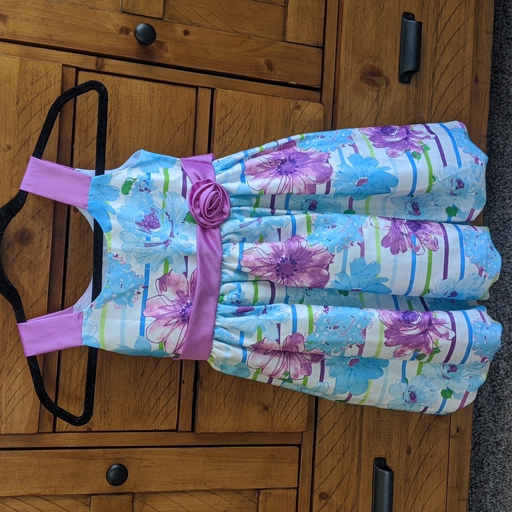 Jessica Ann | Girl’s Floral Fit & Flare Pleated Bubble Dress Size 6
